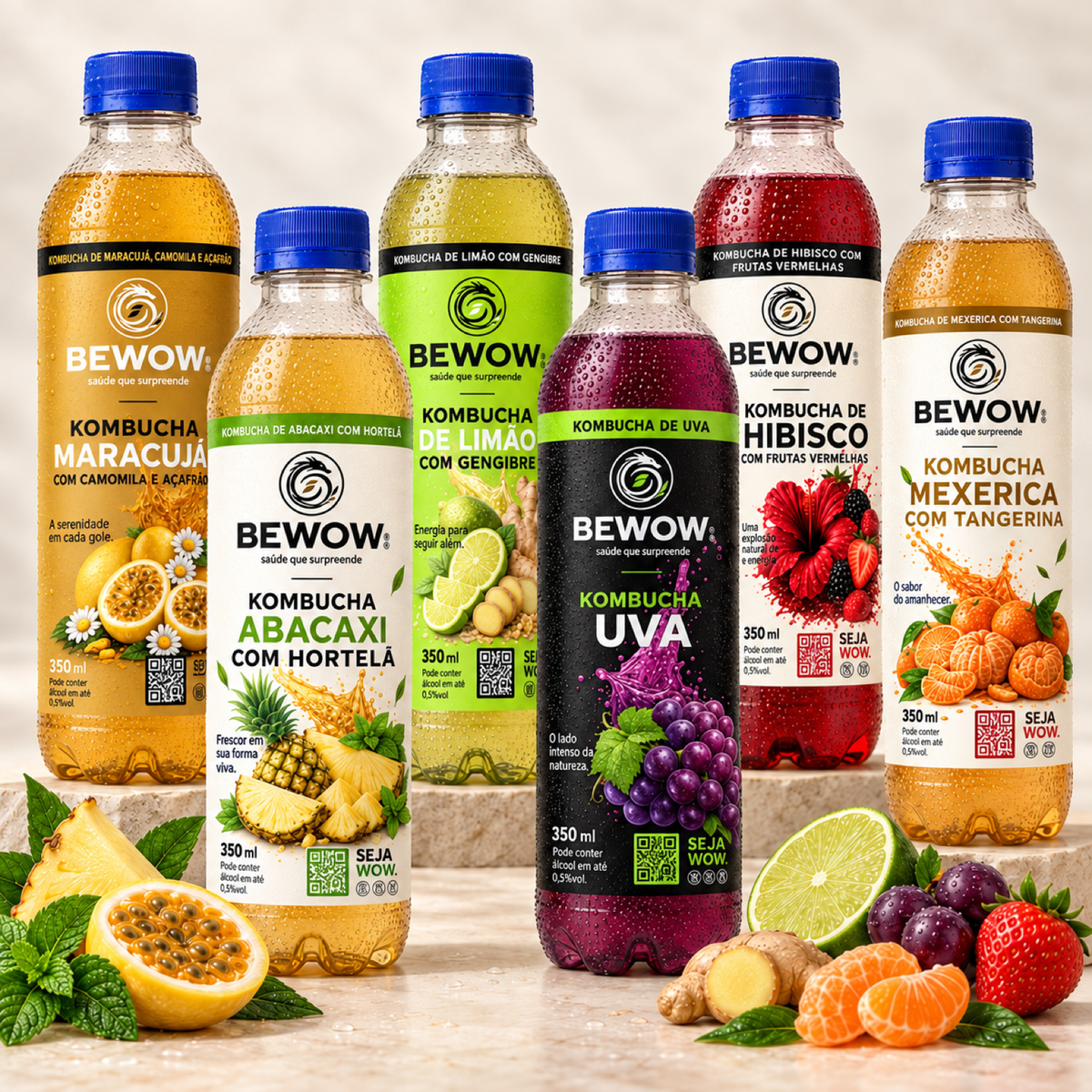 Combo Cítricos da Bewow com os ingredientes dos sabores